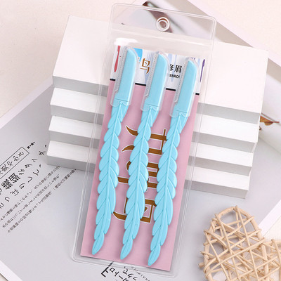 Karsyngirl 3 tk lehekujuline kulmude raseerija, kulmutrimmer, näo ja juuste eemaldamise pardel naistele