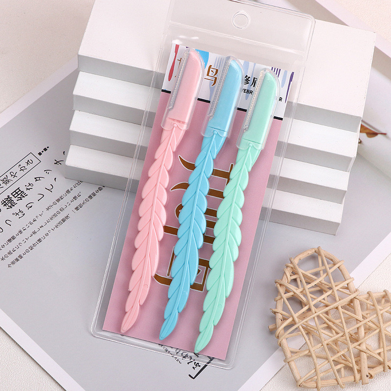 Karsyngirl 3 tk lehekujuline kulmude raseerija, kulmutrimmer, näo ja juuste eemaldamise pardel naistele