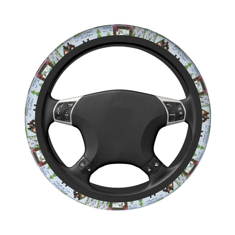 Veselé Vianoce Nordic Car Volant Cover 38cm Ochranný kryt volantu pre Nový rok Car-styling Doplnky do auta