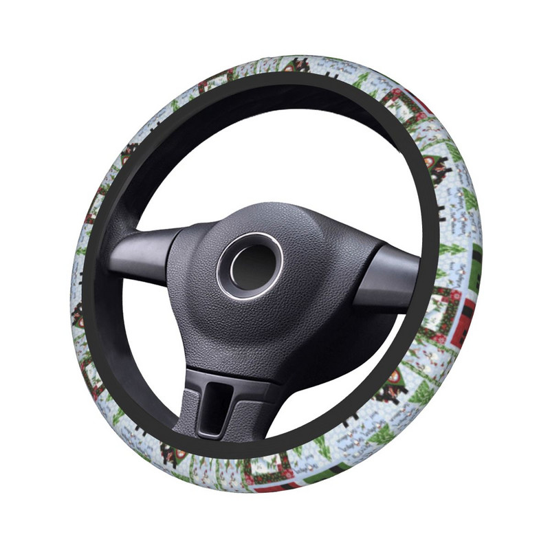 Veselé Vianoce Nordic Car Volant Cover 38cm Ochranný kryt volantu pre Nový rok Car-styling Doplnky do auta