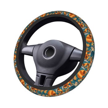 Happy Boho κάλυμμα τιμονιού αυτοκινήτου 37-38 Αντιολισθητικό νωθρό Floral Προστατευτικό κάλυμμα τιμονιού Αξεσουάρ εσωτερικού χώρου σε στυλ αυτοκινήτου