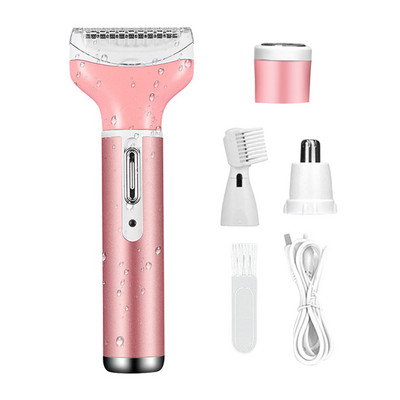 4 viename neskausmingas ABS moterims nešiojamasis skustuvas bikinio kirpėjas plaukų šalinimas elektrinis skustuvas Veidas kūnas šlapias sausas nosis Antakiai ranka koja