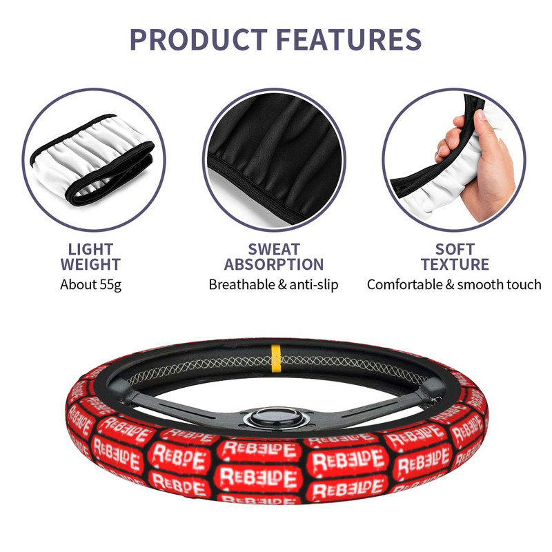 Rebelde auto rooliratta kate Reb logo rooliratta kaitsekate Moodsad auto stiilis sisustustarvikud