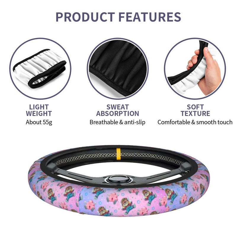 „Arale And Poop Dr Slump“ automobilio vairo dangtelis Minkštas anime automatinis vairo apsauga, tinkami automobilio modeliui skirti automobilių priedai