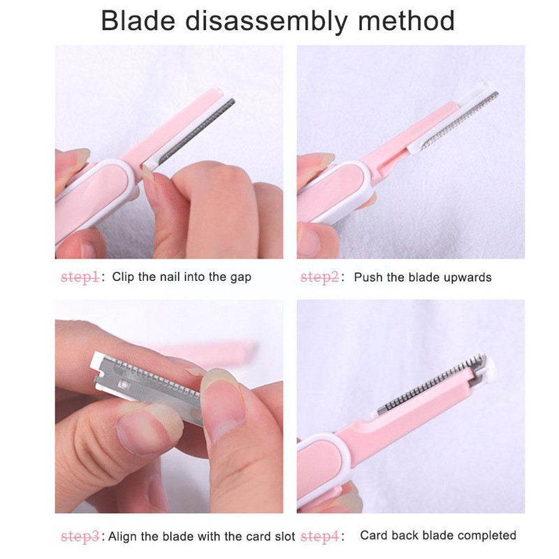 1 τμχ Γυναικείο κουρευτικό φρυδιών Αναδιπλούμενο Μέτωπο Αποτρίχωση Προσώπου Μαχαίρι Μαλλιά Αποστολή Ξυράφια φρυδιών Δωρεάν E1Y7