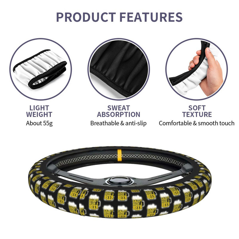 Auto rooliratta kate issi vajab õlut Parim kingitus isadele Roolikaane punumine Auto stiilis autotarvikud