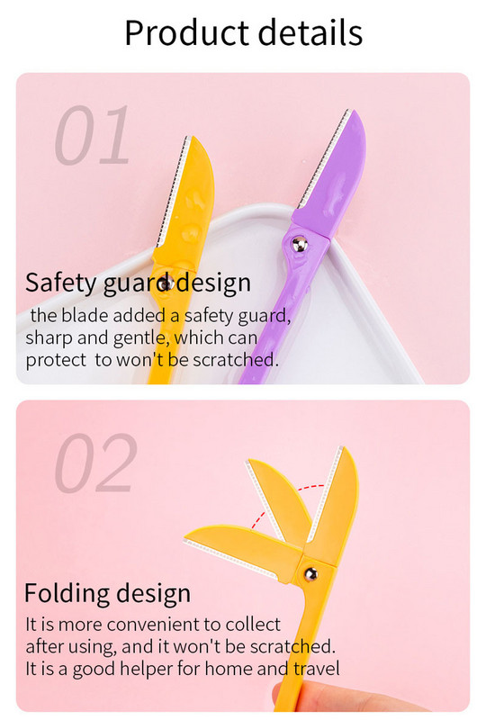 Karsyngirl 5/10 tk kokkupandav kulmude trimmimisnuga algajale naistele kulmude raseerimistera Kulmude raseerimine kriimustusvastane