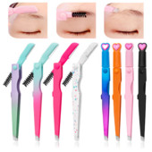 3 u 1 kopča za obrve Podrezivanje obrva s četkicom Višenamjenska prijenosna pinceta za trepavice od nehrđajućeg čelika Alati za šminkanje