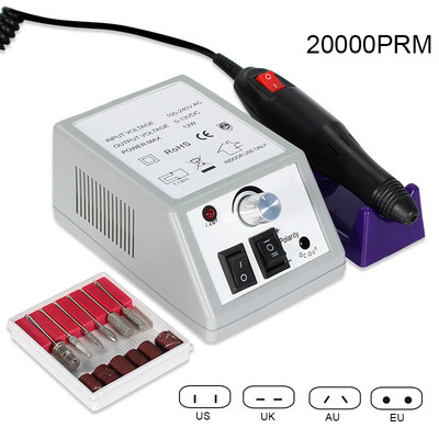Nova električna bušilica za nokte 35000/20000 RPM Stroj za manikuru Aparat za manikuru Pedikura Turpija za nokte Alati Svrdla Kompleti alata