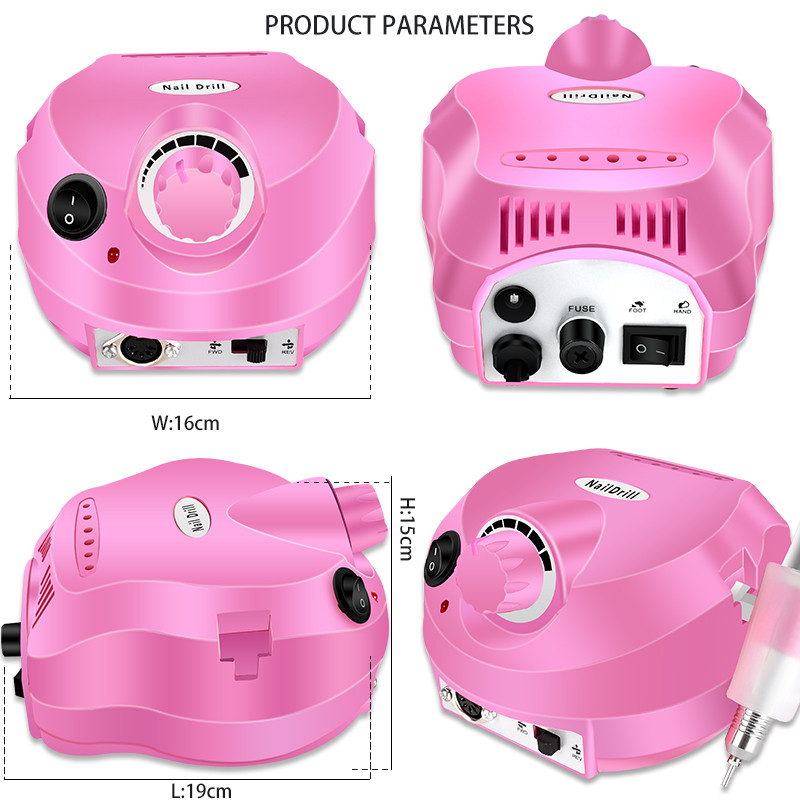 Nova električna bušilica za nokte 35000/20000 RPM Stroj za manikuru Aparat za manikuru Pedikura Turpija za nokte Alati Svrdla Kompleti alata