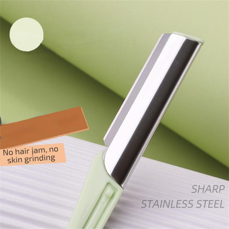 Profesionalus antakių kirpimo peilis be tinklelio Sharp Safety skutimosi antakių peiliukas vyrams moterims, nerūdijančio plieno antakių skustuvas