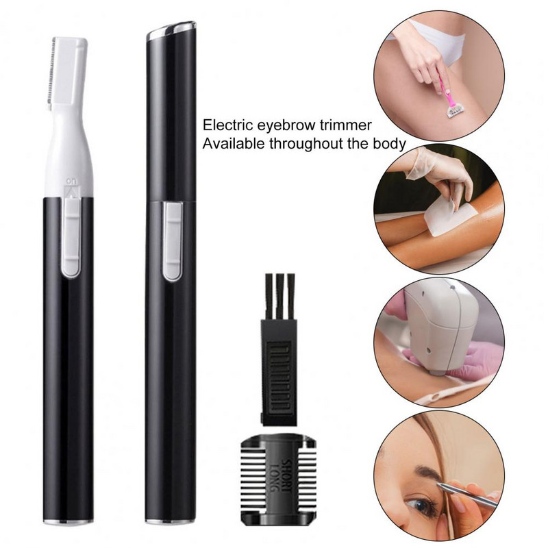 Ergonomsko strugalo za obrve Na baterije Suho Mokro Uklanjanje dlačica s obrva Dvostruka namjena Uklanjanje dlačica ispod pazuha