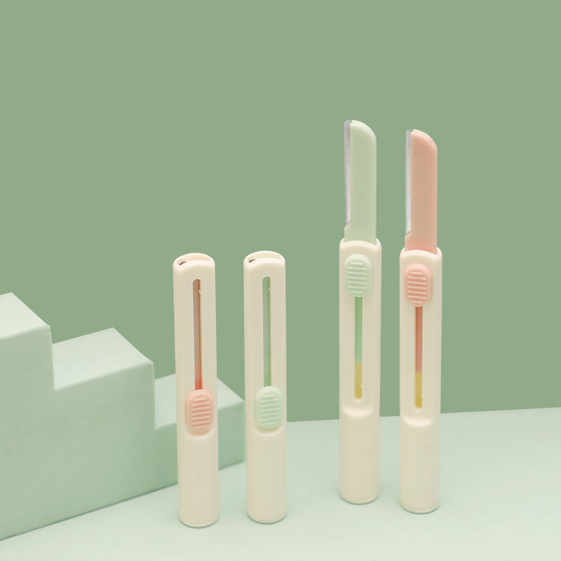 Karsyngirl 3/5 ks valcový teleskopický zastrihávač obočia, škrabka na obočie z nehrdzavejúcej ocele, holenie, kozmetické nástroje