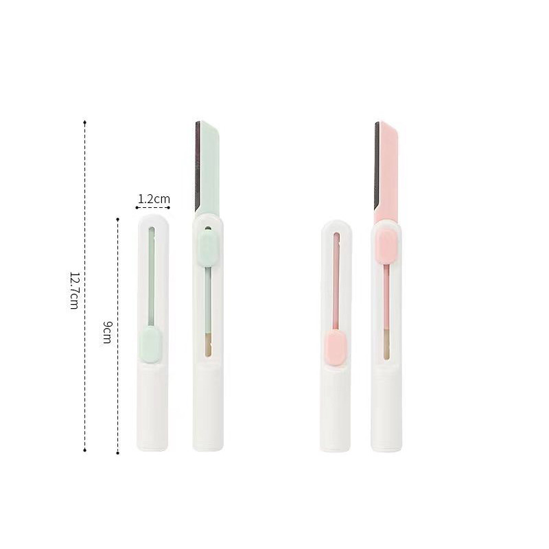 Karsyngirl 3/5 ks valcový teleskopický zastrihávač obočia, škrabka na obočie z nehrdzavejúcej ocele, holenie, kozmetické nástroje