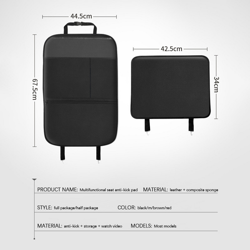 PU-nahast löögivastase padjandiga veekindel autoistme seljakatte kaitse, tõmblukuga hoiukottidega automaatsed kriimustusvastased matid lemmikloomadele