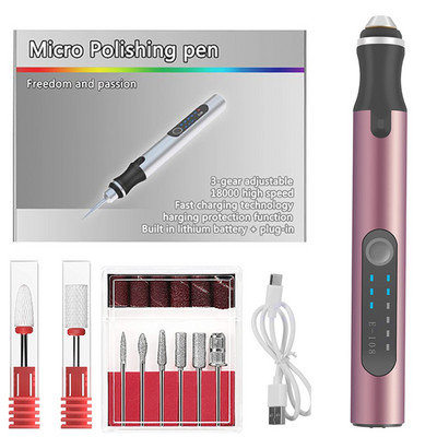 Prijenosna električna bušilica za nokte Profesionalni set turpija za nokte za gel nokte Manikura Pedikura Poliranje Oblik alati Salon alati za nokte