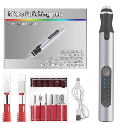 Prijenosna električna bušilica za nokte Profesionalni set turpija za nokte za gel nokte Manikura Pedikura Poliranje Oblik alati Salon alati za nokte