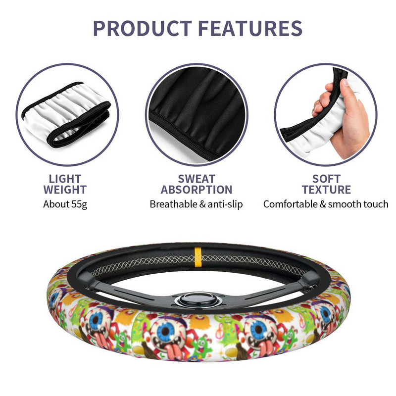 38 cm vairas uždengia „My Singing Monsters“ žaidimas Universalus Merry Christmas Automobilio stiliaus Elastische automobilių priedai