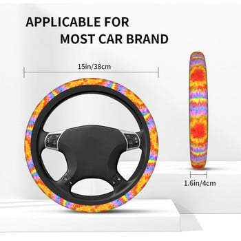 37-38 капак на волана на автомобила Hippie Rainbow Tie Dye Противоплъзгащ се стил на автомобил Модни автомобилни аксесоари