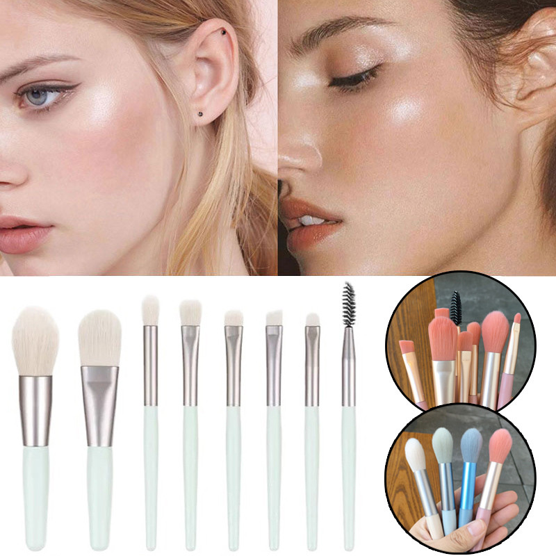 8Pcs Set kistova za šminku Mini Blusher Kist za sjenilo Profesionalni puder u prahu Aplikatori Četke za šminku Alati