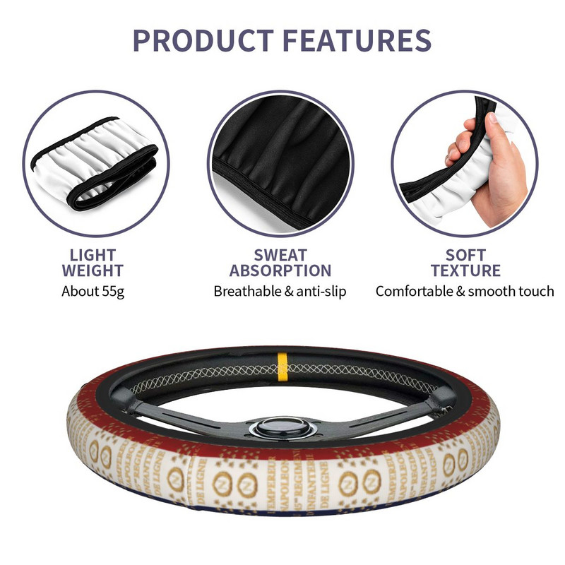 Napoleoni Prantsuse 45. rügemendi lipu autode rooliratta kate rooliratta kaitsekate Autostiiliga autotarvikud