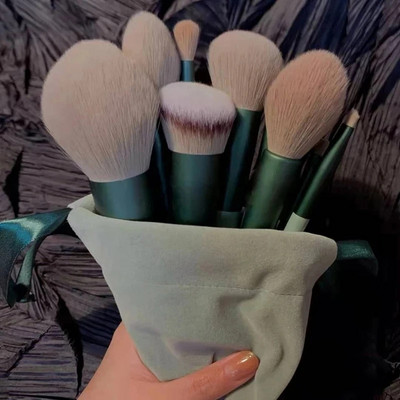 13/8GAB grima otiņas Pro Green Brush Set pūdera acu ēnas Blending Eyeliner Skropstu Uzacu Make Up Beauty Kosmētikas Birstes