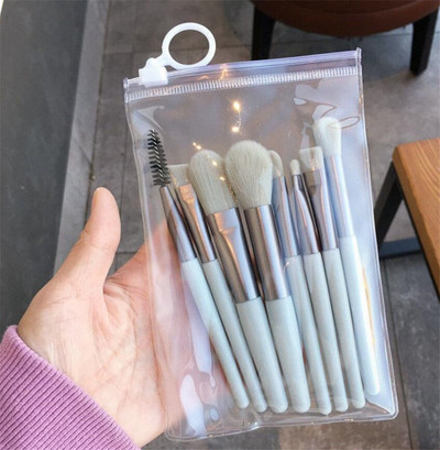 13/8KOM četkica za šminkanje Pro Green Set četkica Puder sjenilo za miješanje Eyeliner Trepavice Šminka za obrve Beauty Kozmetički kistovi