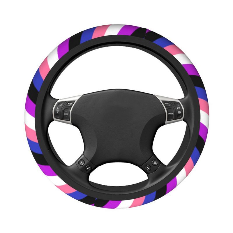 Genderfluid Flag Lgbt Pride auto rooliratta kate 37-38 Rainbow Yaoi rooliratta kaitsekate Moodne auto stiil