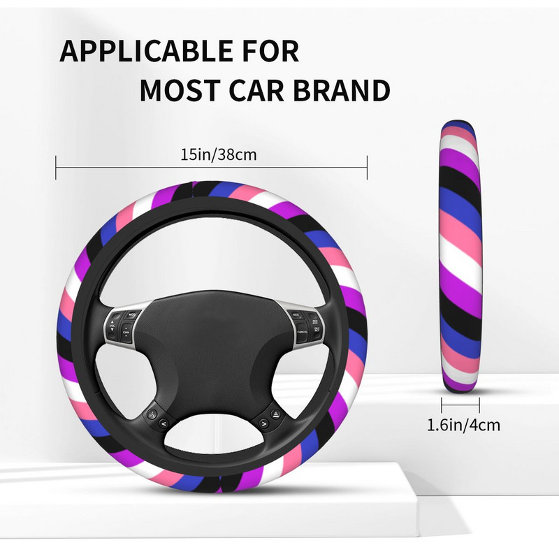 Genderfluid Flag Lgbt Pride auto rooliratta kate 37-38 Rainbow Yaoi rooliratta kaitsekate Moodne auto stiil