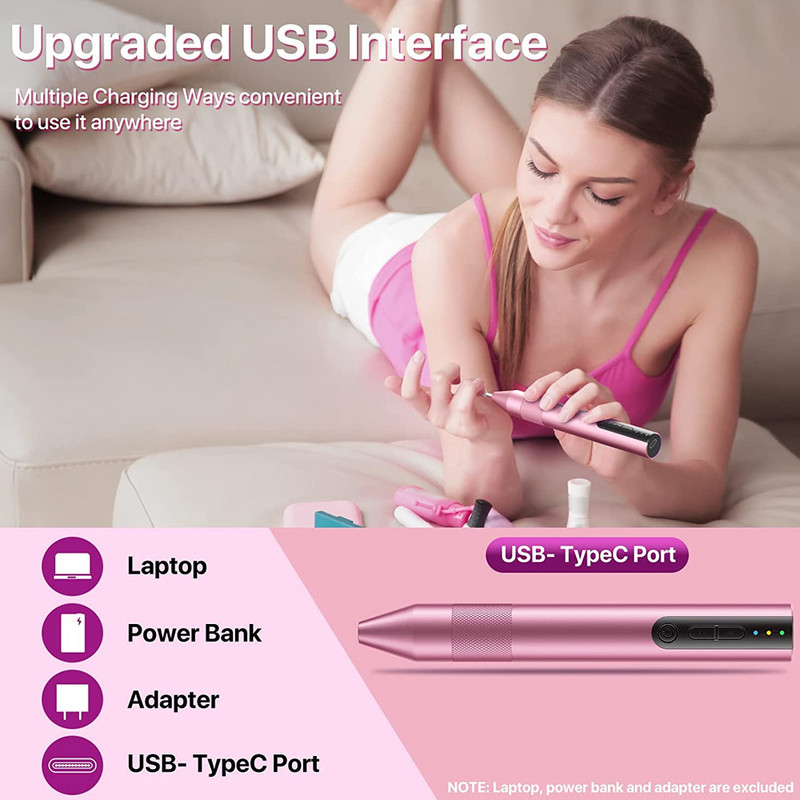 Juhtmeta elektriline küüneprill masin akrüülküünte jaoks Geellaki eemaldamiseks maniküüri pediküüri küüneviil Tööriistad Salongi küüneseadmed