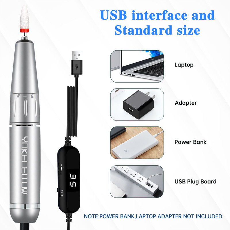 35000 RPM nagų gręžimo mašina LCD ekranas, nešiojamas įkraunamas manikiūro pedikiūro įrankiams Profesionali nagų gręžimo įranga, skirta naudoti namuose