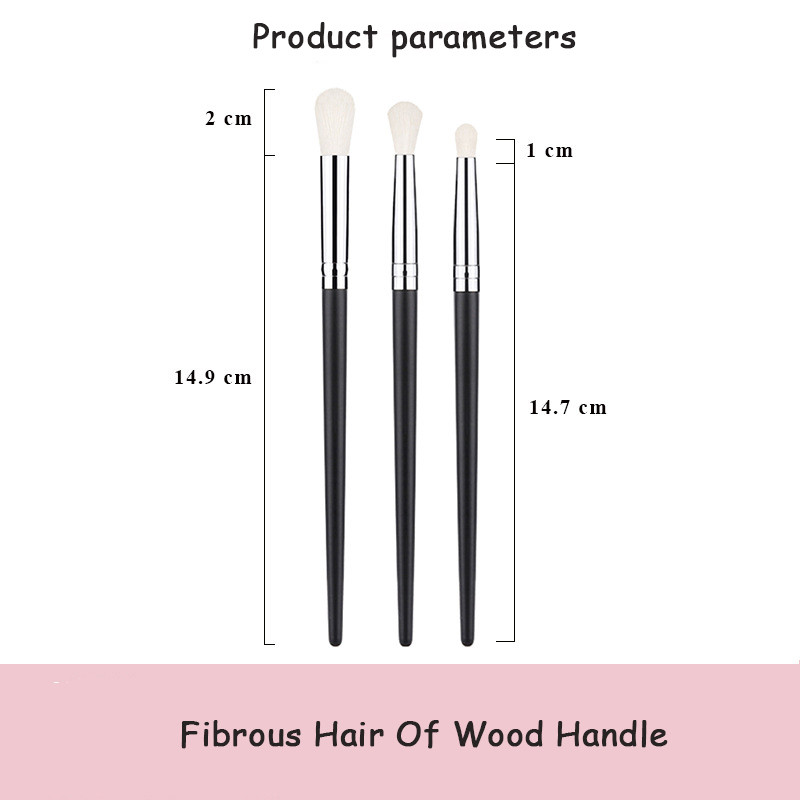 3 tk Puidust käepidemega kiust lauvärvipintsel, koonusekujuline kortse segav pintsel Lauvärvi meigikomplekt kosmeetikakomplekt Smudge Eye meigipintslid