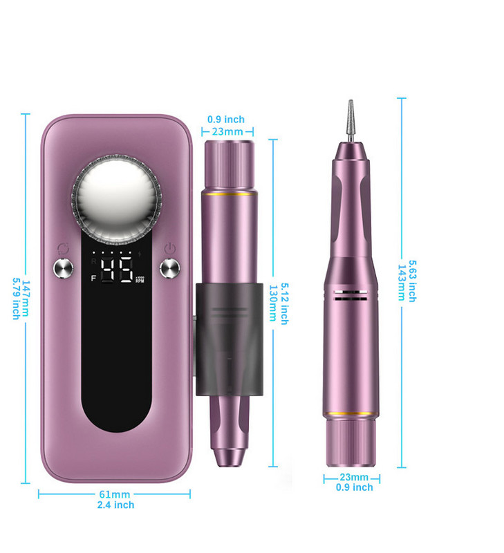 Električna bušilica za nokte, 45000 RPM profesionalni komplet Efile bušilice za nokte, električna turpija za akrilne nokte Gel nokti