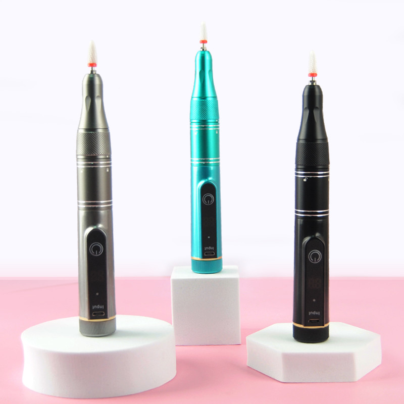 35000RPM Επαναφορτιζόμενη μηχανή τρυπανιού νυχιών Ηλεκτρική λίμα νυχιών Φορητό βερνίκι νυχιών με 6 μπιτ και οθόνη LED Νέο σχέδιο