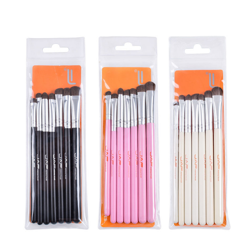 7 tk/komplekt Lauvärvi meigipintslite komplekt 100% looduslikud loomakarvad lauvärvid kosmeetika segavad pehme jumestuspintsli tööriistakomplekt JE07PY