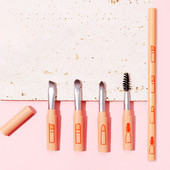 Nešiojamas 4 viename makiažo šepetėlių rinkinys akių šešėlių šepetėlis blakstienų šukos Antakių šepetėlis lūpų šepetėlis vienas mini makiažo šepetėlis Makiažo įrankiai