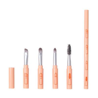 Nešiojamas 4 viename makiažo šepetėlių rinkinys akių šešėlių šepetėlis blakstienų šukos Antakių šepetėlis lūpų šepetėlis vienas mini makiažo šepetėlis Makiažo įrankiai