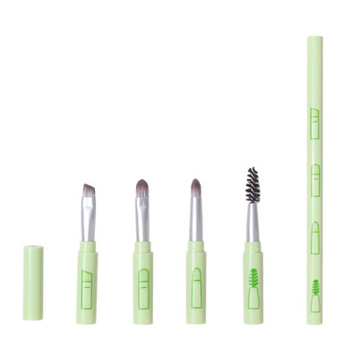 Nešiojamas 4 viename makiažo šepetėlių rinkinys akių šešėlių šepetėlis blakstienų šukos Antakių šepetėlis lūpų šepetėlis vienas mini makiažo šepetėlis Makiažo įrankiai