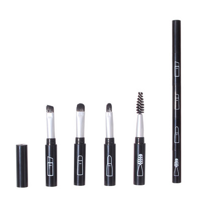 Nešiojamas 4 viename makiažo šepetėlių rinkinys akių šešėlių šepetėlis blakstienų šukos Antakių šepetėlis lūpų šepetėlis vienas mini makiažo šepetėlis Makiažo įrankiai