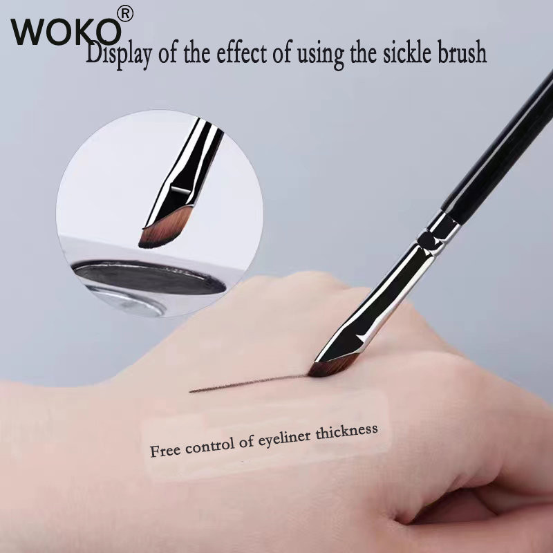 Double Head Sickle Eyeliner Brush Silmapliiats Brush Silmade detailid Lauvärv Smudge Brush Sirpnurgaga kulmulainer Meigipintslid