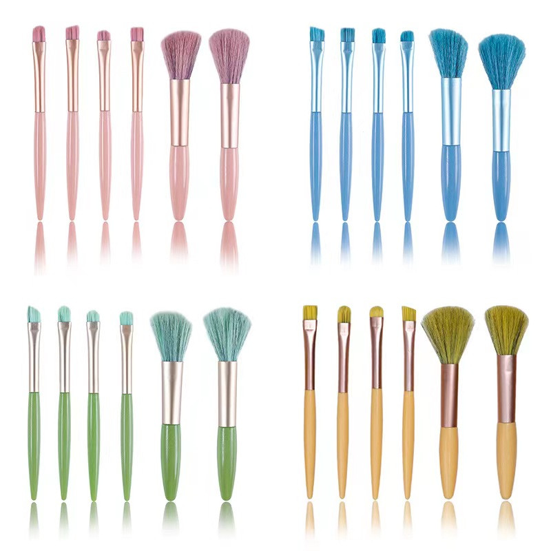 Uus 6/8PC meigipintslite komplekt lauvärvide jumestuskreemi naiste kosmeetikapintsliga lauvärvi põsepunapuudrit segav Beauty Soft meigitööriist