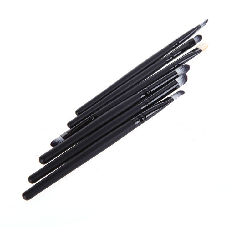 6 silmapintslit, mustad lauvärvipintslid, määrdunud meigipintslite komplekt, meigivahendite komplekt, ilupintslite komplekt