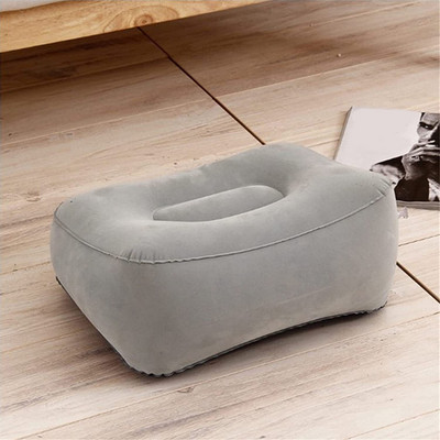 1 Pc Gray PVC Inflatable Travel Pillow Foot Rest Pillow Kids Flight Sleeping Resting Pillow On Airplane Car Bus Pillow Foot Pad