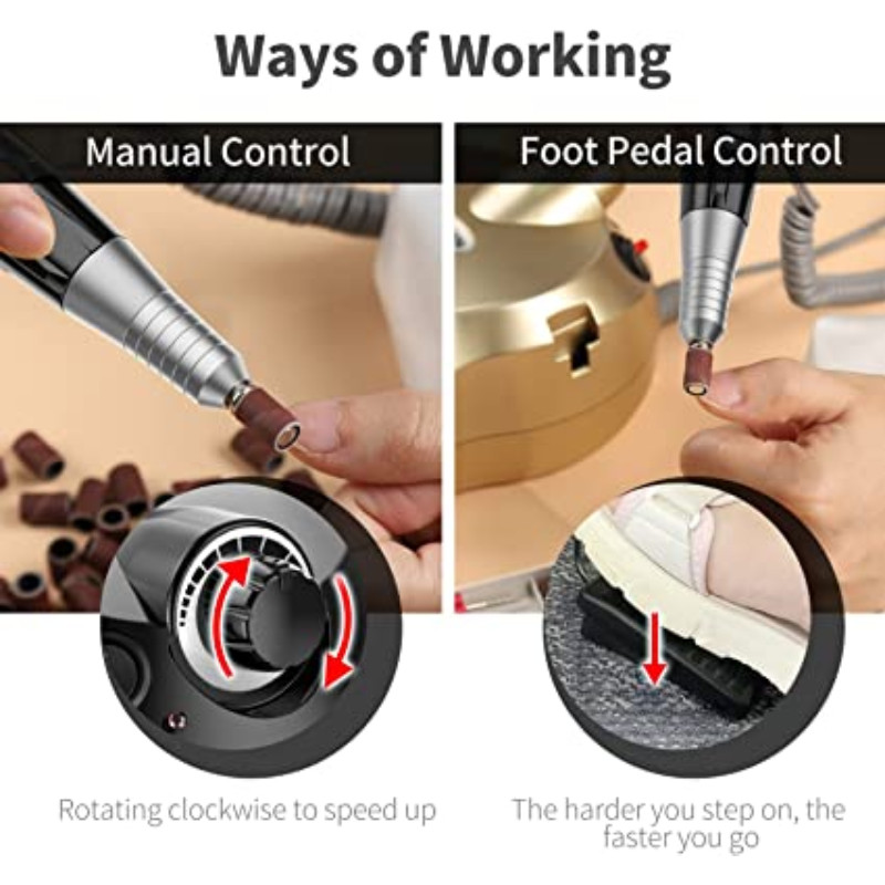 35000 ford./perc professzionális körömfúró elektromos körömcsiszoló gél eltávolításához hordozható körömfúró gépi manikűr felszerelés