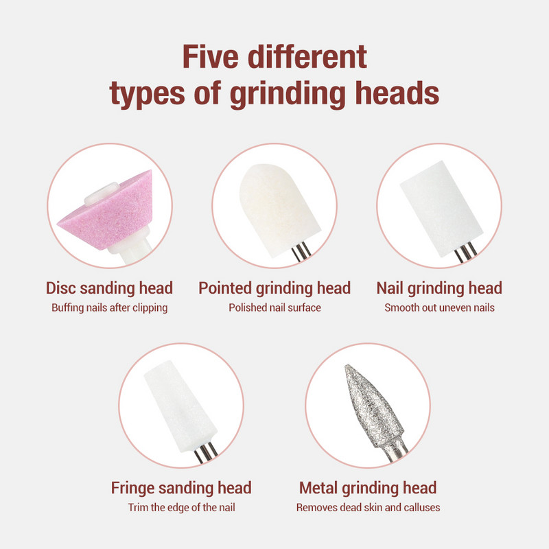 Elektriline küünelihvija maniküürimasin Professionaalne küünepuurimisviil surnud naha eemaldamine poleerimine kätepediküüri teritaja