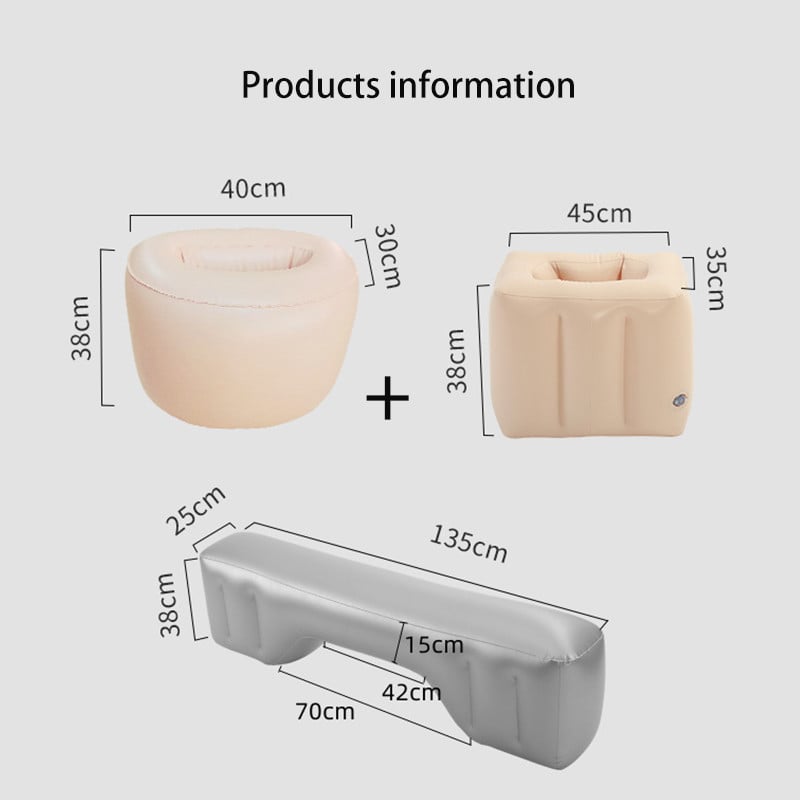 Auto täispuhutav voodi tagaistme vahepadja jalalaba täitmismadrats, magamiskoht sedaani õhulennuki jaoks Kiirtoe tarvikud