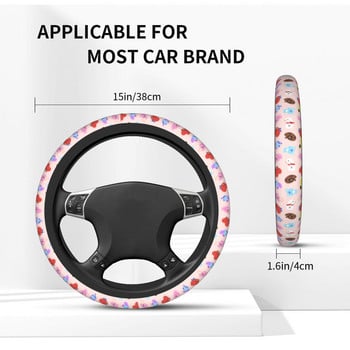 Καλύμματα τιμονιού αυτοκινήτου Ροζ Kpop Cartoon Universal Music Braid στο κάλυμμα του τιμονιού Αξεσουάρ αυτοκινήτου σε στυλ αυτοκινήτου
