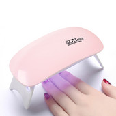 Μίνι λάμπα νυχιών 6W UV LED Gel Polish Cured Pink White Nail dryer Machine Portable USB Cable Home Nails Dry Tool for Gel Varnish