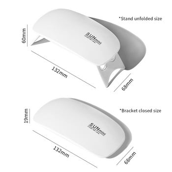6W мини лампа за нокти UV LED гел лак втвърден розово бял сушилня за нокти Преносим USB кабел Домашни нокти Сух инструмент за гел лак