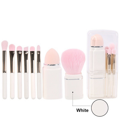 5 az 1-ben visszahúzható sminkecset készlet alapozó szemöldök ajak szemhéjpúder laza púder kozmetikai készlet sminkecset szépségápolási eszközök